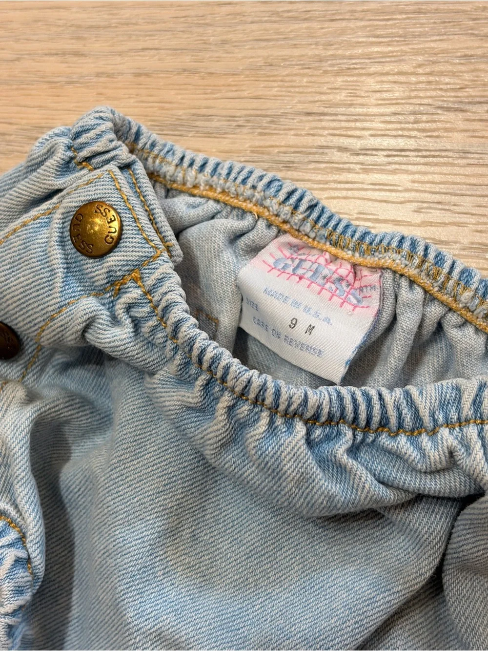 Vintage Guess Denim Light Blue Elastic Waist Bloomers Diaper Cover